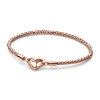 Billede af Pandora Moments armbånd rosaforgyldt metalblanding m. hjertelås (16-23 cm)
