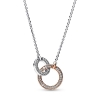 Billede af Pandora Signature halskæde to-tonet cirkler sølv + rosa m. cz 45cm