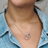 Billede af Pandora Signature halskæde to-tonet cirkler sølv + rosa m. cz 45cm