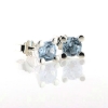 Billede af Ørestik 4 grab. fatning, 2* blå topas (sky blue) 6,0 mm. 925s.