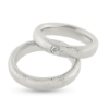 Billede af Vielses & Forl. ringe, damering isat brillant 14 hvg.