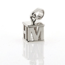 Billede af Vedhæng udsavede bogstaver, hj. 7,2 mm. 14 kt. hvg. (excl. sten)
