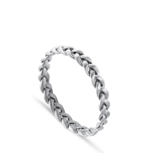 Billede af *Jane Kønig Small Braided ring sølv flet str. 55