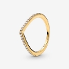 Billede af Pandora ring Funklende Wishbone m. cz forgyldt metalblanding str. 48-60