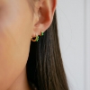 Billede af *ENAMEL Copenhagen Paula Grass Green øreringe 6mm sølv forgyldt m. emalje