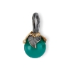 Billede af By Birdie Urban Leaf Drop Green Onyx 8mm sølv + 18 kt. guld