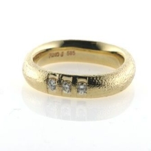 Billede af Ring 14 kt. med 3 brillanter a 0,09 ct. facon + 12,7 gr. (prisen er excl. guld)