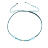 Billede af By Pind Colorful knyttet armbånd aqua med apatit og turkis sten og sølv forgyldte kugler