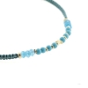 Billede af By Pind Colorful knyttet armbånd aqua med apatit og turkis sten og sølv forgyldte kugler