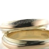 Billede af Vielsesringe 3 farver 14 kt. guld, d. ring isat brill. 7*0,01 + 2*0,005 w/vs. 14 kt.