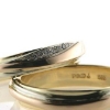 Billede af Vielsesringe 3 farver 14 kt. guld, d. ring isat brill. 7*0,01 + 2*0,005 w/vs. 14 kt.