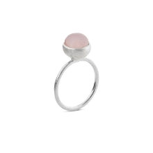 Billede af Susanne Friis Bjørner Ring sølv lyserød krystal 8mm str. 57