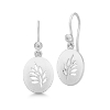 Billede af Julie Sandlau øreringe sølv rhodineret Tree Of Life Signet med zirkonia