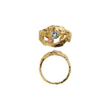 Billede af *STINE A ring My Love Rock m. blå og pink sten sølv forgyldt (str. 56)