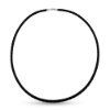 Billede af Læder halskæde flettet sort 3,5mm. sølv (50 cm)