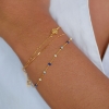 Billede af ENAMEL Copenhagen Lola Marine armbånd sølv forgyldt m. emalje (15,5 + 2cm)
