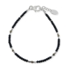 Billede af By Pind Colorful armbånd sølv med sort spinel og pyrit