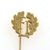 Billede af Fængselforbundet FF, emblem, stiknål med nålesikring 925s. forgyldt