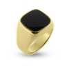 Billede af Herrering i guld med onyx sten