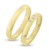 Billede af Vielses & Forlovelses ringe, d-ring 3* 0,01 w/vs. 14 kt. (br. 3,5 mm. tk. 1,5 mm.)