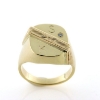 Billede af Ring, herrering med påloddet gl. vielsesring og brillant 14 kt.