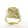 Billede af Ring, herrering med påloddet gl. vielsesring og brillant 14 kt.