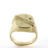 Billede af Ring, herrering med påloddet gl. vielsesring og brillant 14 kt.