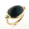 Billede af Ring med grøn agat  18*13 mm. 14 kt.