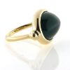 Billede af Ring med grøn agat  18*13 mm. 14 kt.
