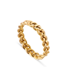 Billede af Jane Kønig Medium Braided ring sølv forgyldt flet str. 54