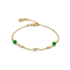 Billede af Spirit Icons Cornelia armbånd forgyldt sølv m. cz + grøn agat (17-19 cm)
