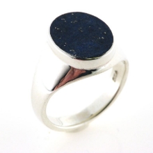 Billede af Herrering massiv m. oval lapis 14*11 mm 925s