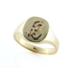 Billede af Ring, massiv med udsavet monogram FJ, guld