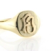Billede af Ring, massiv med udsavet monogram FJ, guld