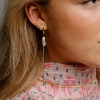Billede af WiOGA Loui øreringe forgyldt sølv m. pink cz