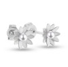 Billede af Ørestikker "Pearly Flowers" 925s sølv