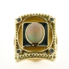 Billede af Ring opal og akvamarinen + emalje 14 kt.