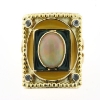 Billede af Ring opal og akvamarinen + emalje 14 kt.