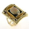 Billede af Ring opal og akvamarinen + emalje 14 kt.