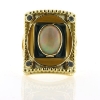 Billede af Ring opal og akvamarinen + emalje 14 kt.