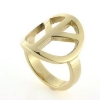 Billede af Ring, fredstegn (peace tegn) dia. 19 mm. 925s (forgyldning vil blive slidt af ved dagligt brug !)
