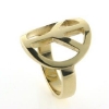 Billede af Ring, fredstegn (peace tegn) dia. 19 mm. 925s (forgyldning vil blive slidt af ved dagligt brug !)