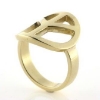Billede af Ring, fredstegn (peace tegn) dia. 19 mm. 925s (forgyldning vil blive slidt af ved dagligt brug !)