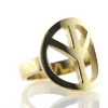 Billede af Ring, fredstegn (peace tegn) dia. 19 mm. 925s (forgyldning vil blive slidt af ved dagligt brug !)