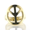 Billede af Ring, fredstegn (peace tegn) dia. 19 mm. 925s (forgyldning vil blive slidt af ved dagligt brug !)