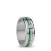 Billede af Bering ring Anniversary poleret sølv m. grøn inderring fås i str. 55-63