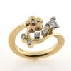 Billede af Ring unika, hyldeblomst og brillanter 14 kt.
