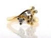 Billede af Ring unika, hyldeblomst og brillanter 14 kt.