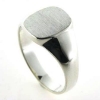 Billede af Herrering massiv plade antik facon 14*12 mm. 925 s.
