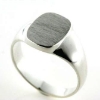 Billede af Herrering massiv plade antik facon 14*12 mm. 925 s.